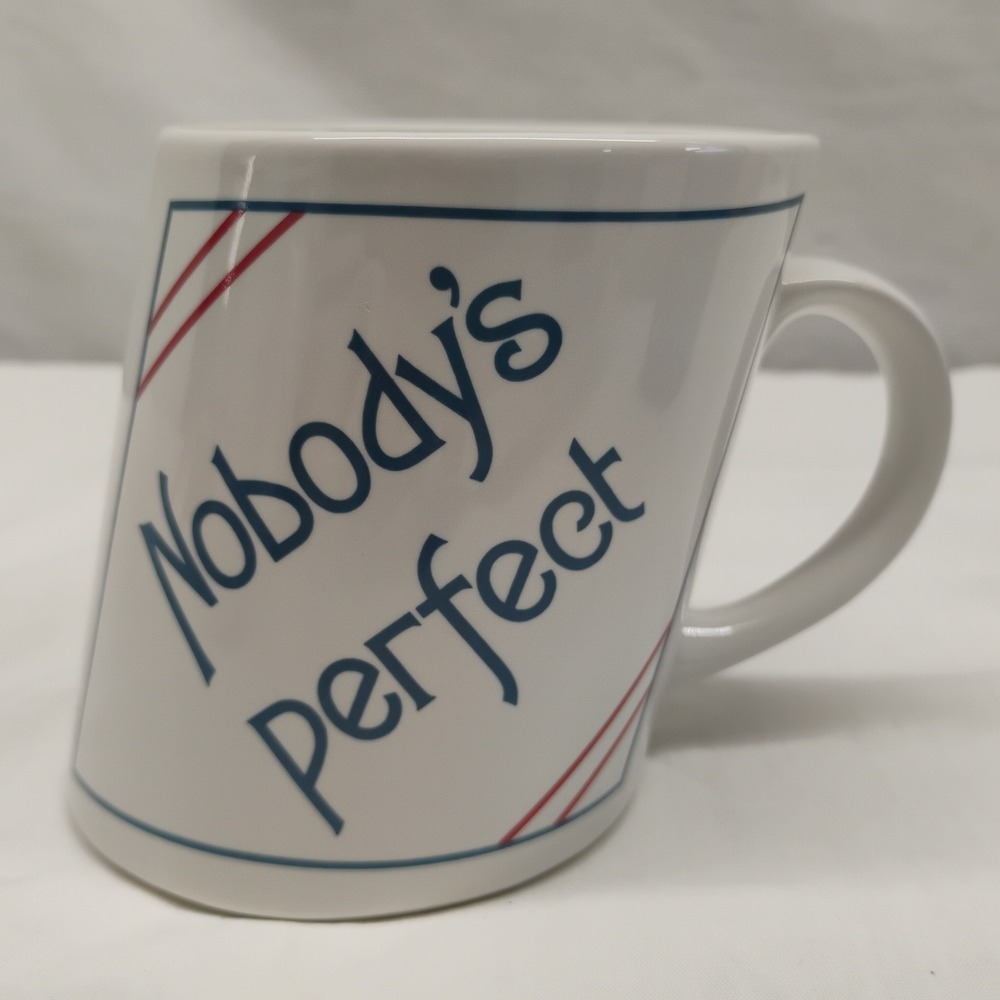 Vintage Papel Mug Slants Coffee Mug! " Nobody's Perfect"  Funny Mug